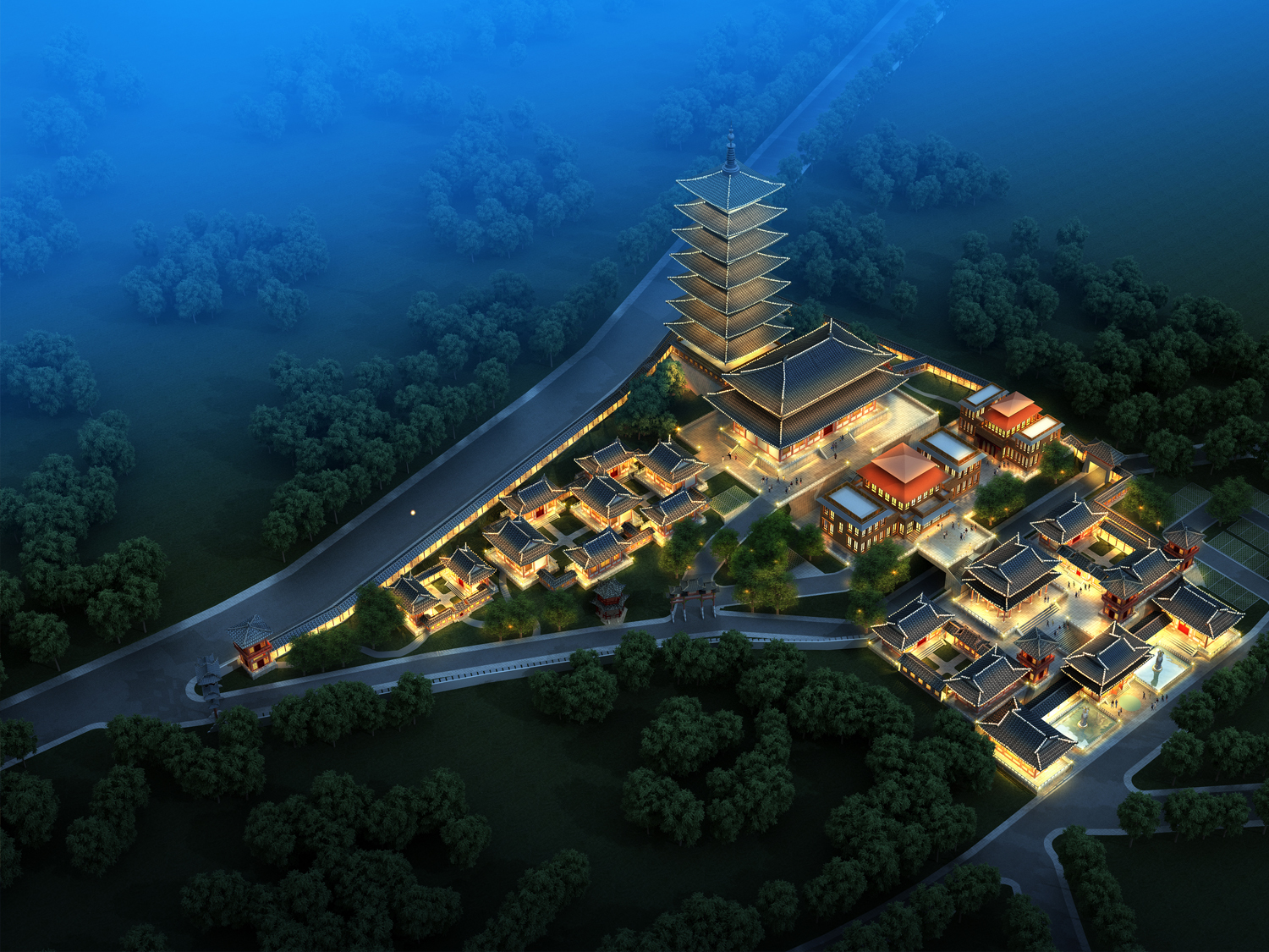 Overall planning and design of Madame moye temple in Kathmandu Nepal(图2)