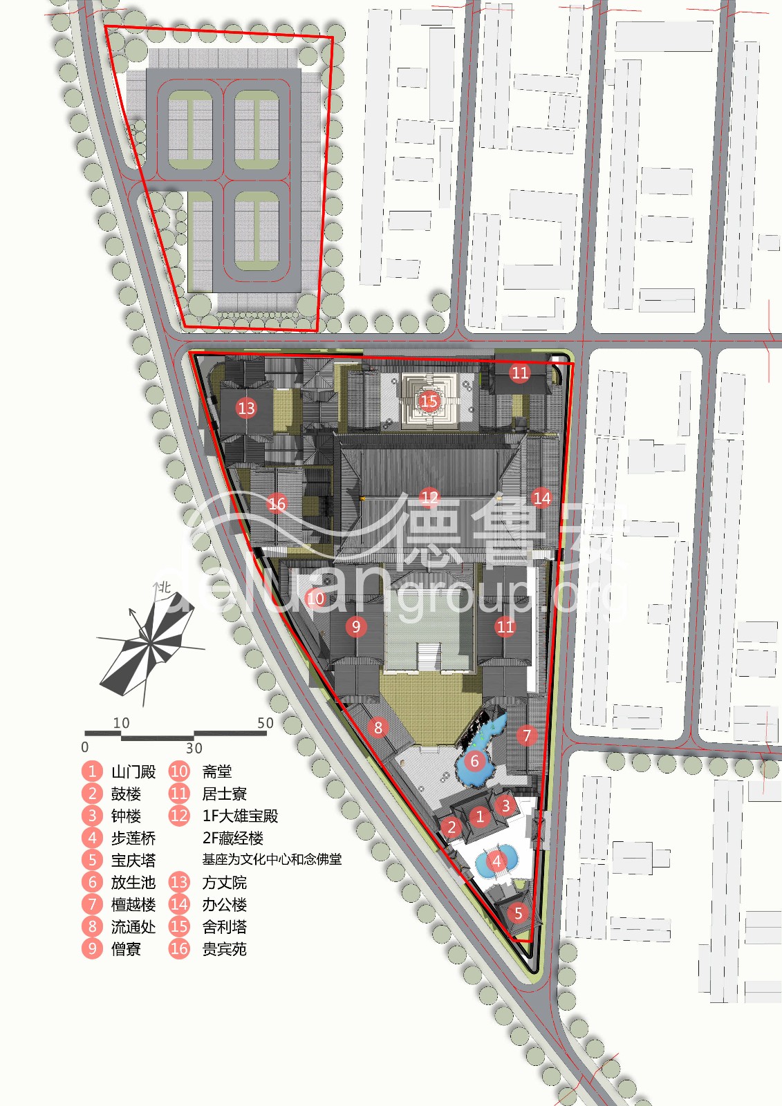 Planning and design of Baoqing temple in Xianghe(图9)