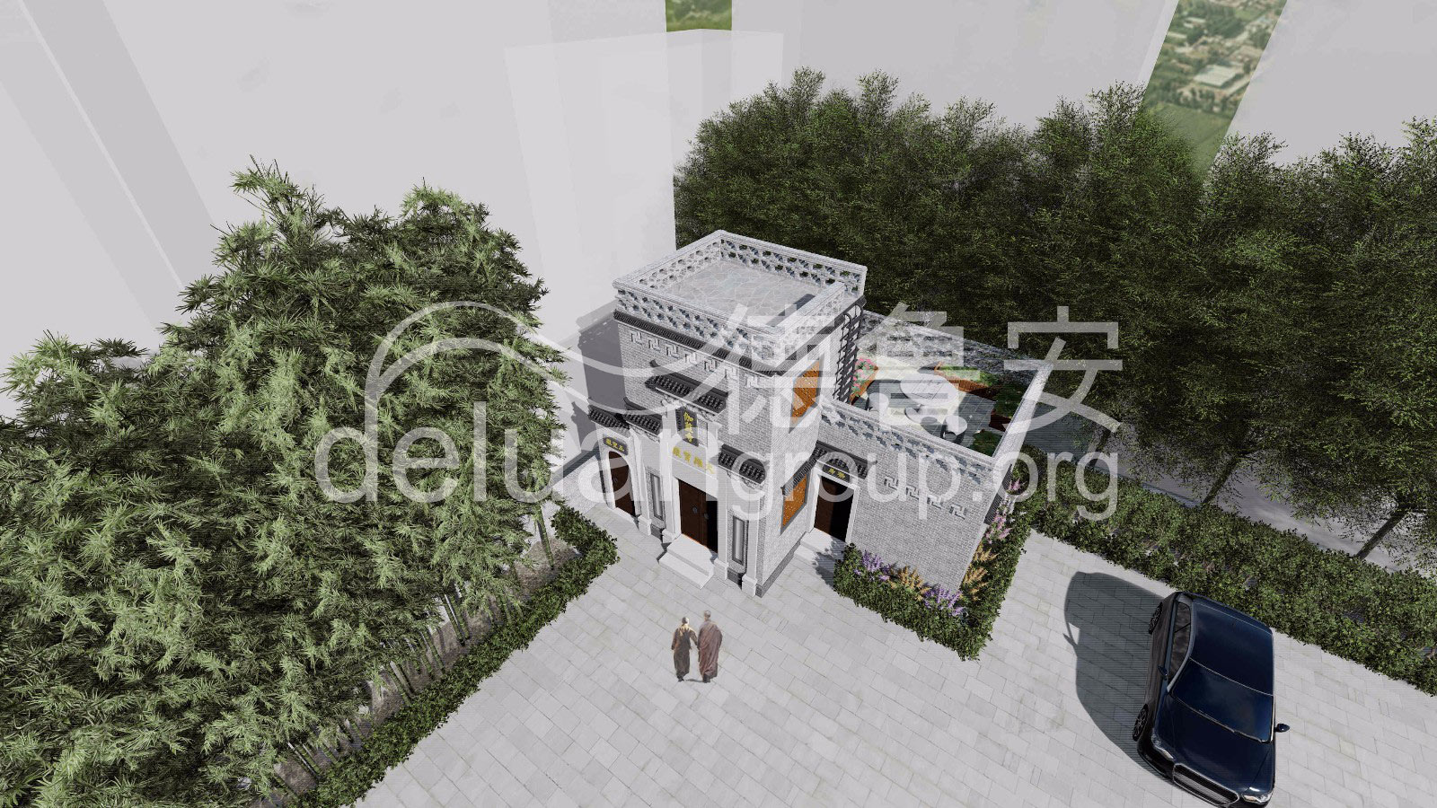 Design of single building of Jialan temple in Wuxue Hubei Province(图1)