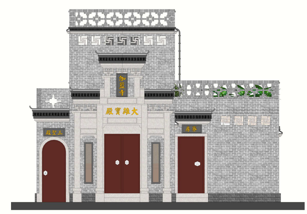 Design of single building of Jialan temple in Wuxue Hubei Province(图15)