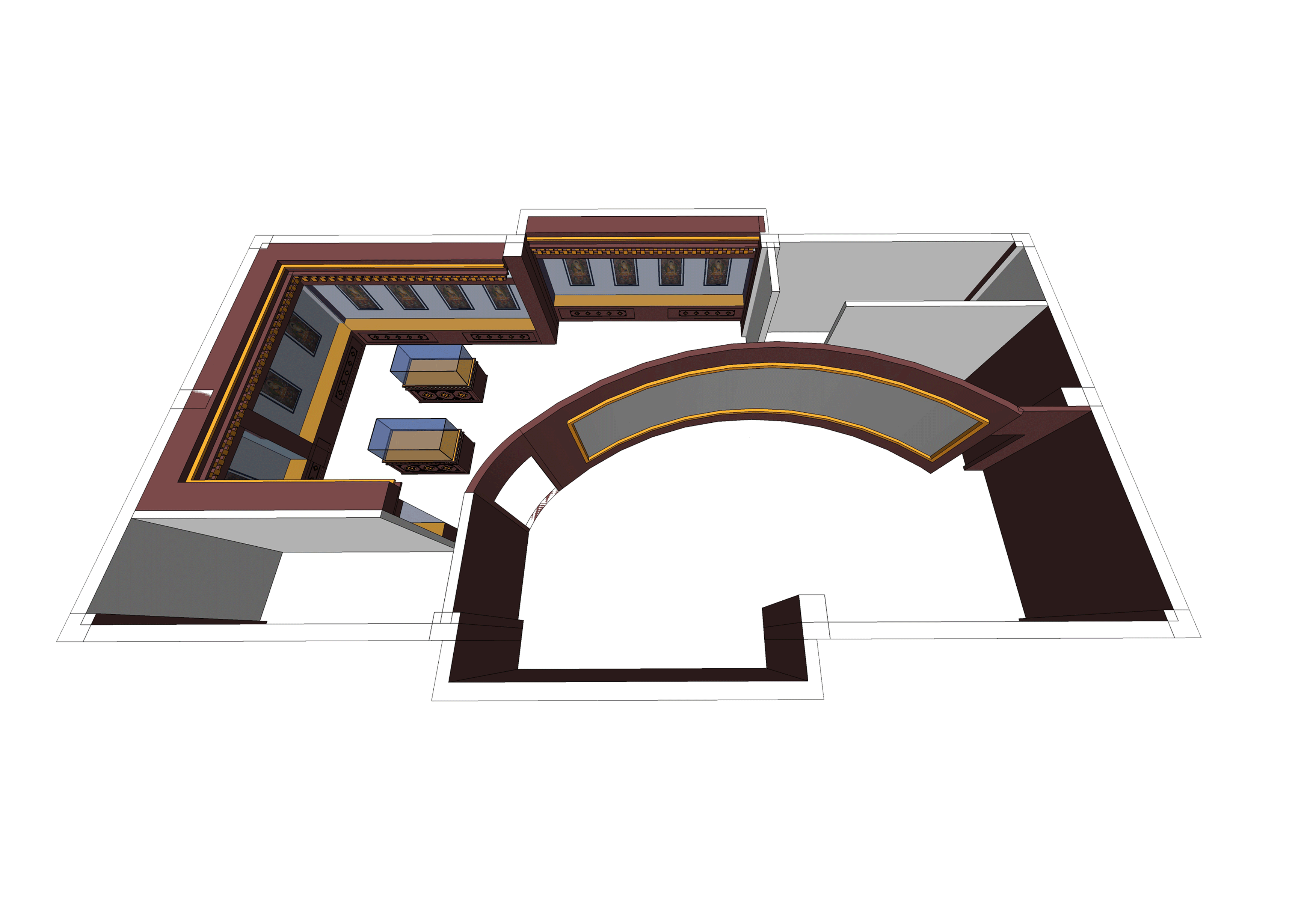 Architectural design of gongsa Temple historical exhibition hall(图6)