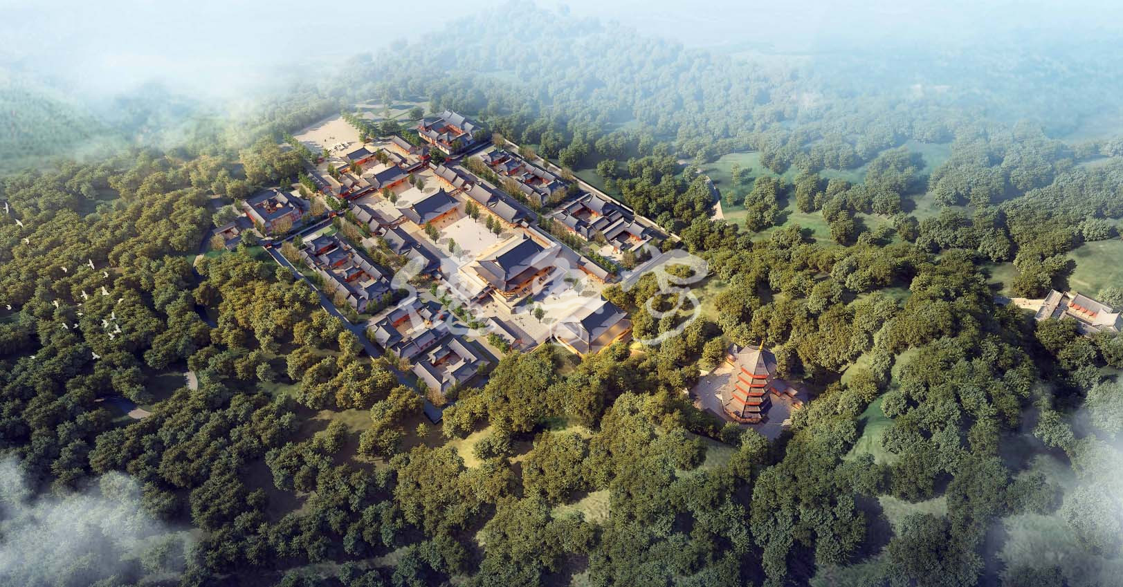 Master plan of foyushan temple in Huizhou City Guangdong Province(图1)