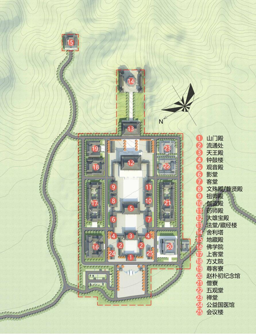 Master plan of foyushan temple in Huizhou City Guangdong Province(图3)