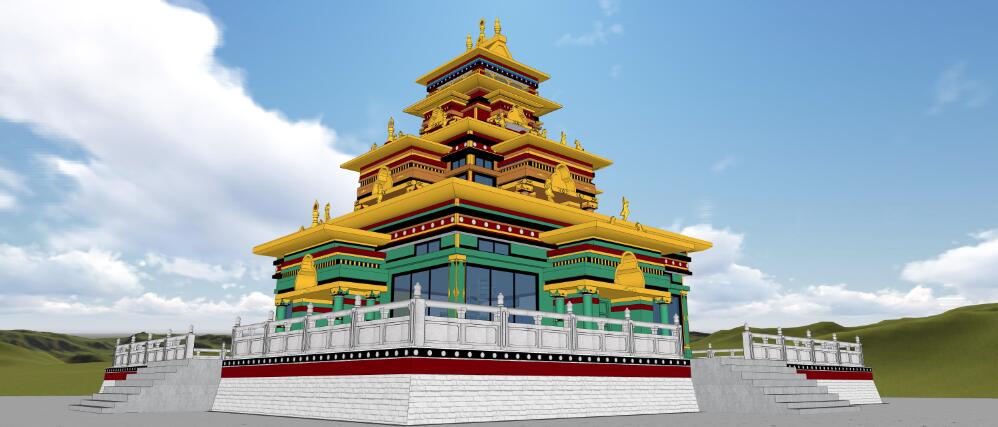 Viewing platform of Jialuo Red Palace in Yushu, Qinghai(图1)